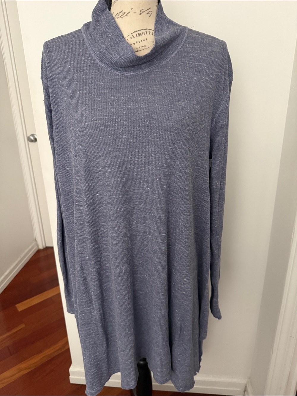 We The Free Heathered purple-blue Long Sleeve Tunic Turtleneck